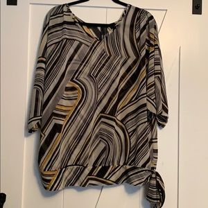 Multi-coloured sheer blouse